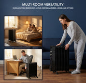 Oil-Filled Electric Heater with Timer Function - 2500W - 11 Fins