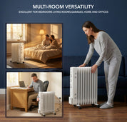 Oil-Filled Electric Heater with Timer Function - 2500W - 11 Fins