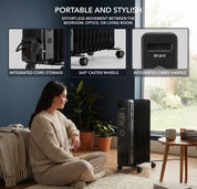 Oil-Filled Electric Heater with Timer Function - 2500W - 11 Fins
