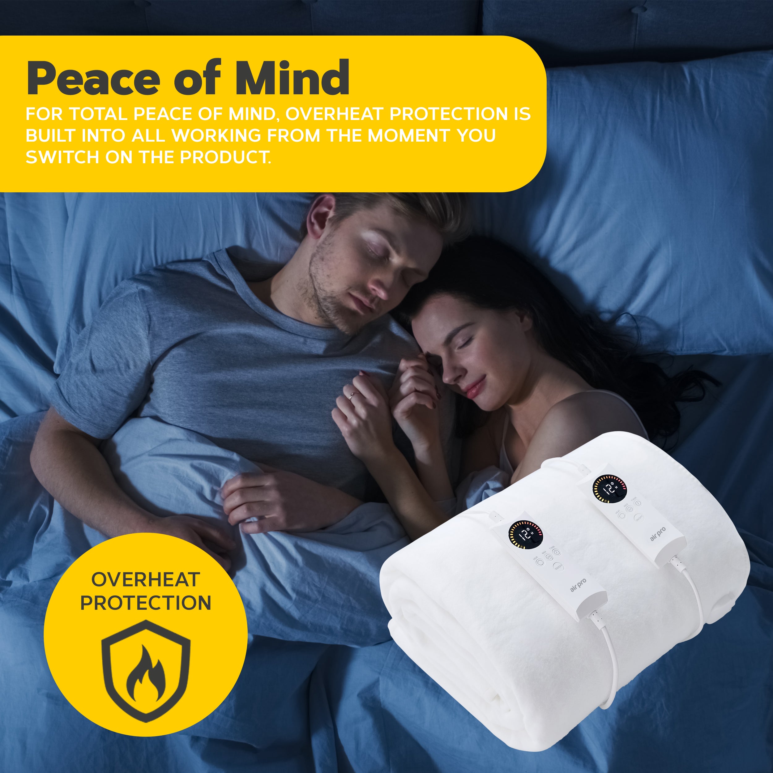Fleece Electric Under Blanket - Heated Mattress Cover with Controller