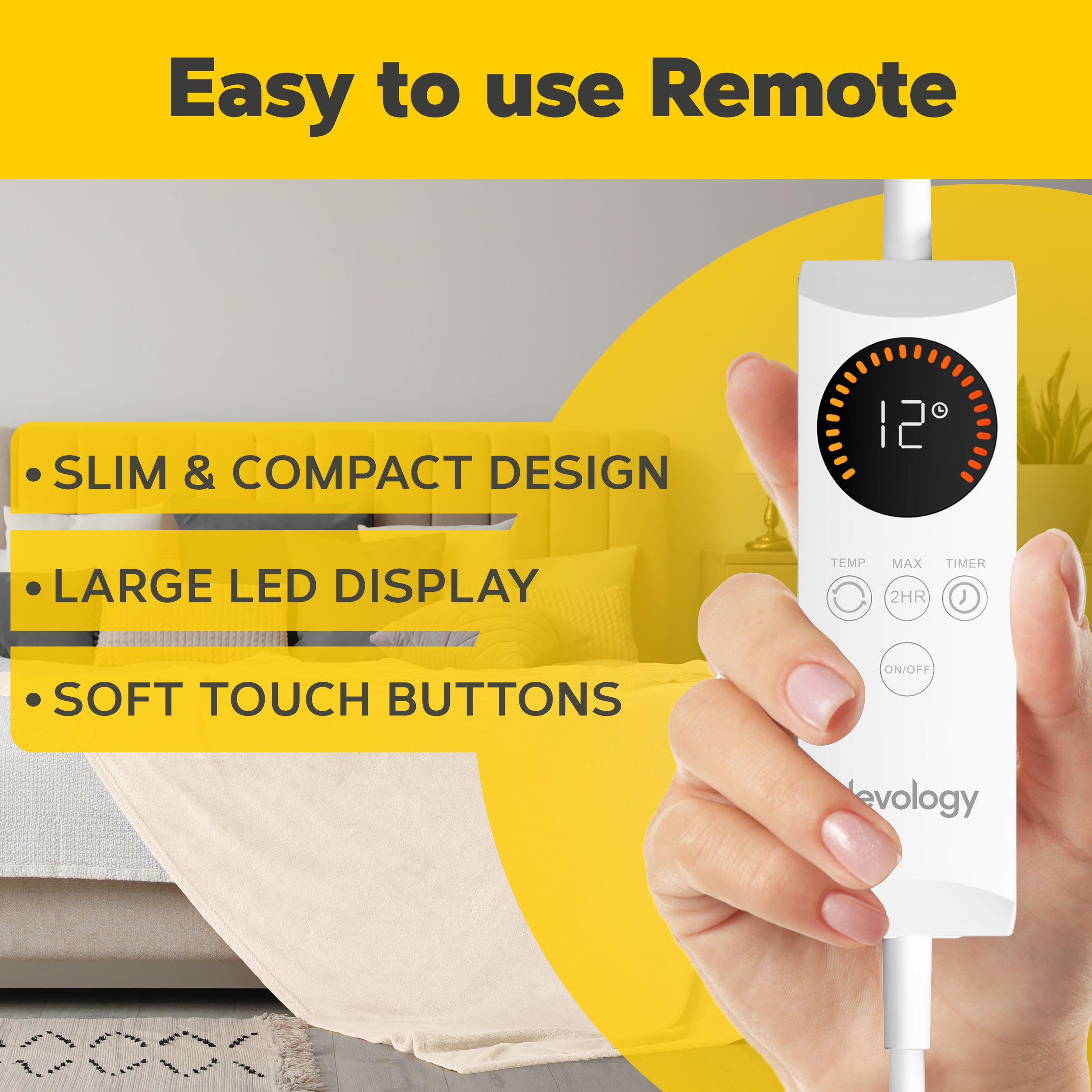 Heated Electric Blanket with Digital Controller, 6 Heat Settings