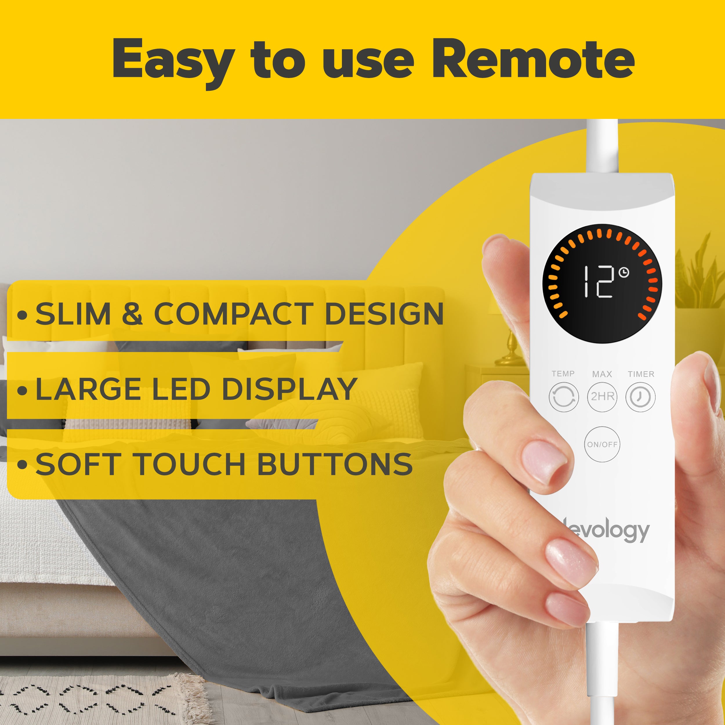 Heated Electric Blanket with Digital Controller, 6 Heat Settings