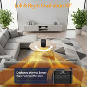 10" Portable Electric Space Heater - LED Display - 12H Timer - Remote Control