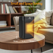 10" Portable Electric Space Heater - LED Display - 12H Timer - Remote Control