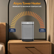 10" Portable Electric Space Heater - LED Display - 12H Timer - Remote Control