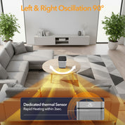 10" Portable Electric Space Heater - LED Display - 12H Timer - Remote Control