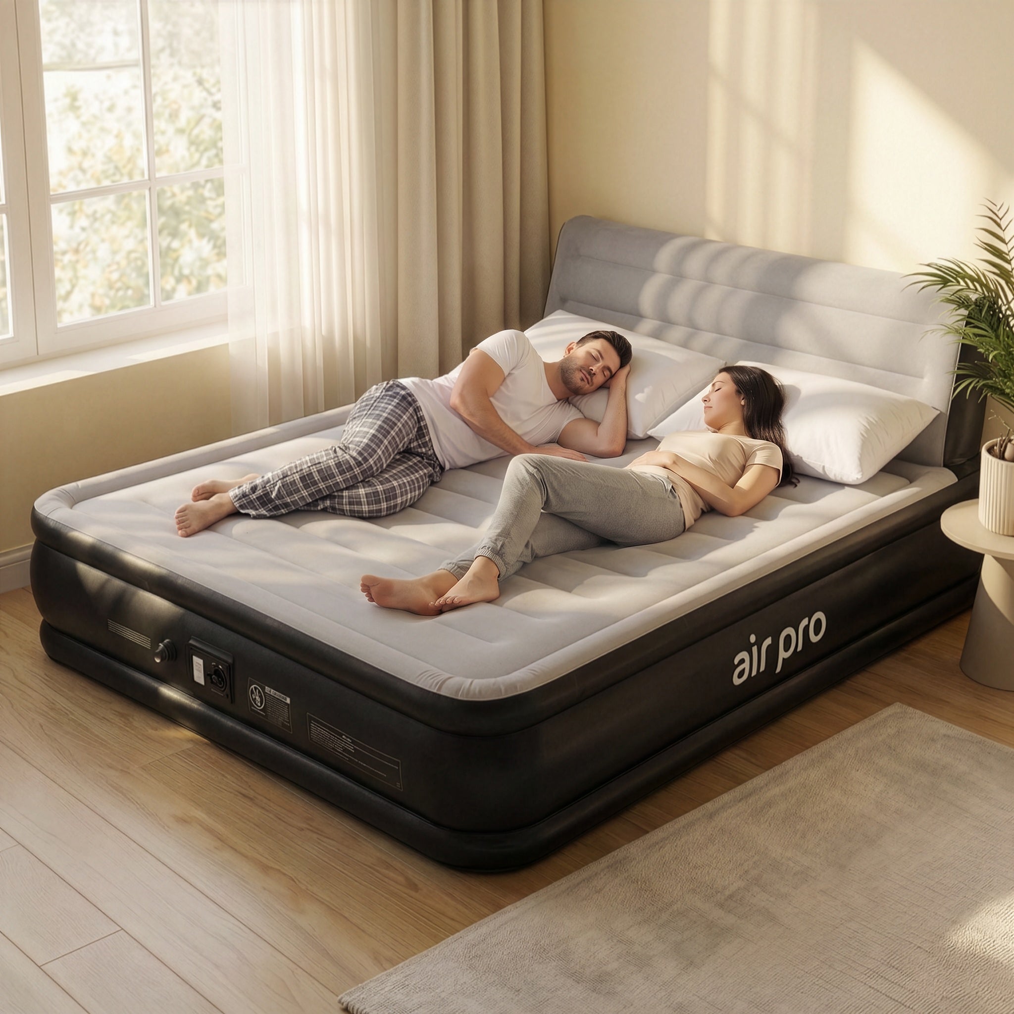 Inflatable Air Mattress with Headboard