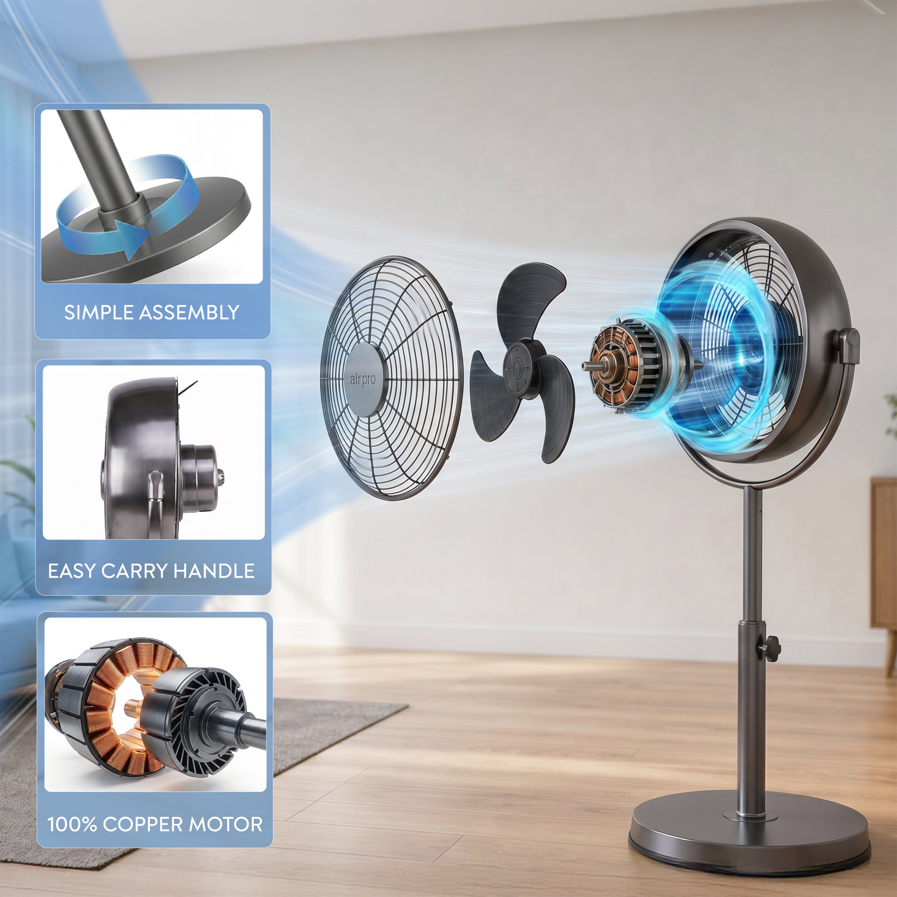 8" Retro Stand Fan