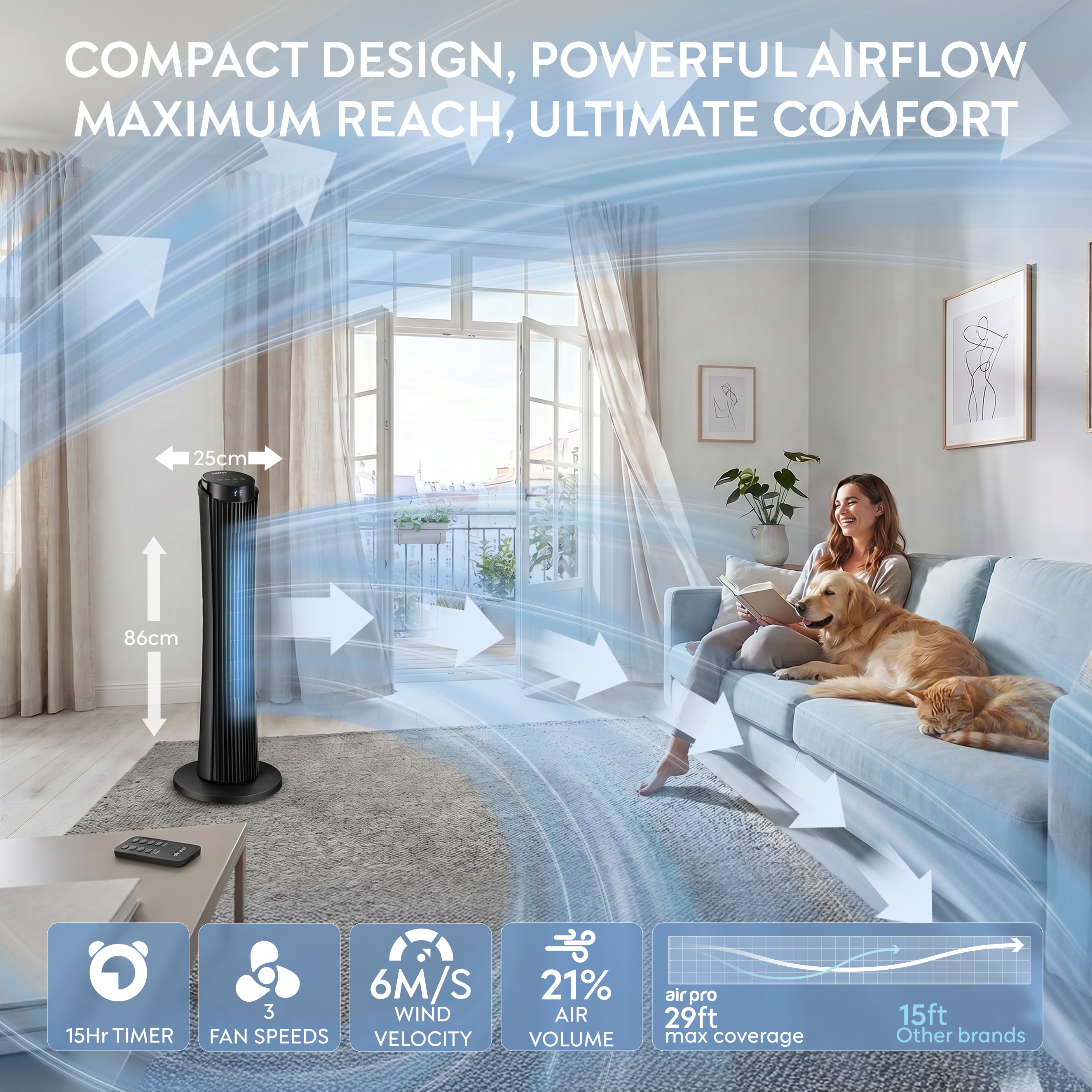34" Tower Fan