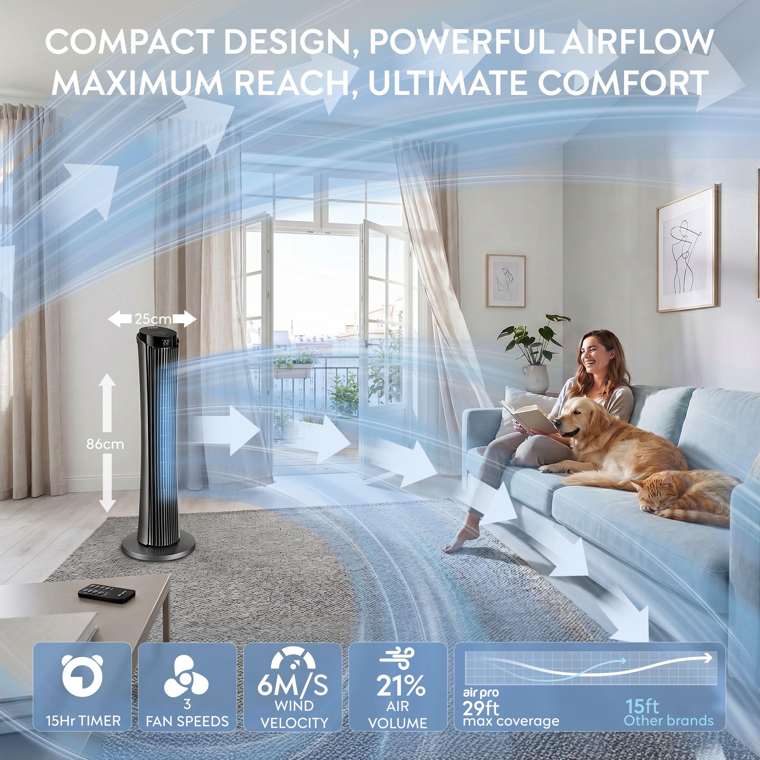 34" Tower Fan