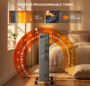 Oil-Filled Electric Heater with Timer Function - 2500W - 11 Fins
