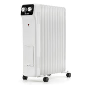 Oil-Filled Electric Radiator 2500W, Adjustable Thermostat, 3 Settings