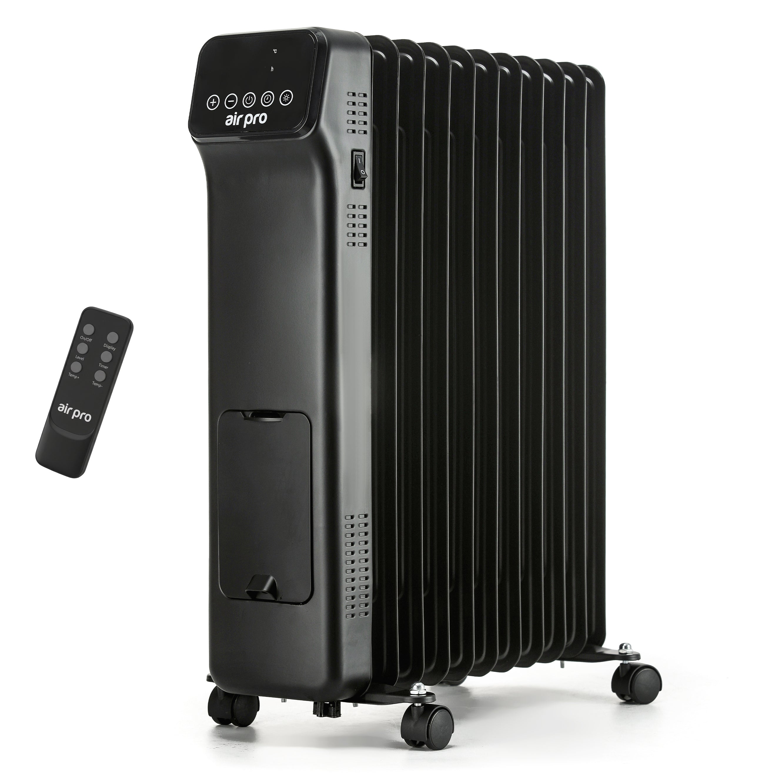 Oil-Filled Electric Radiator 2500W with Thermostat, 9 Hour Timer