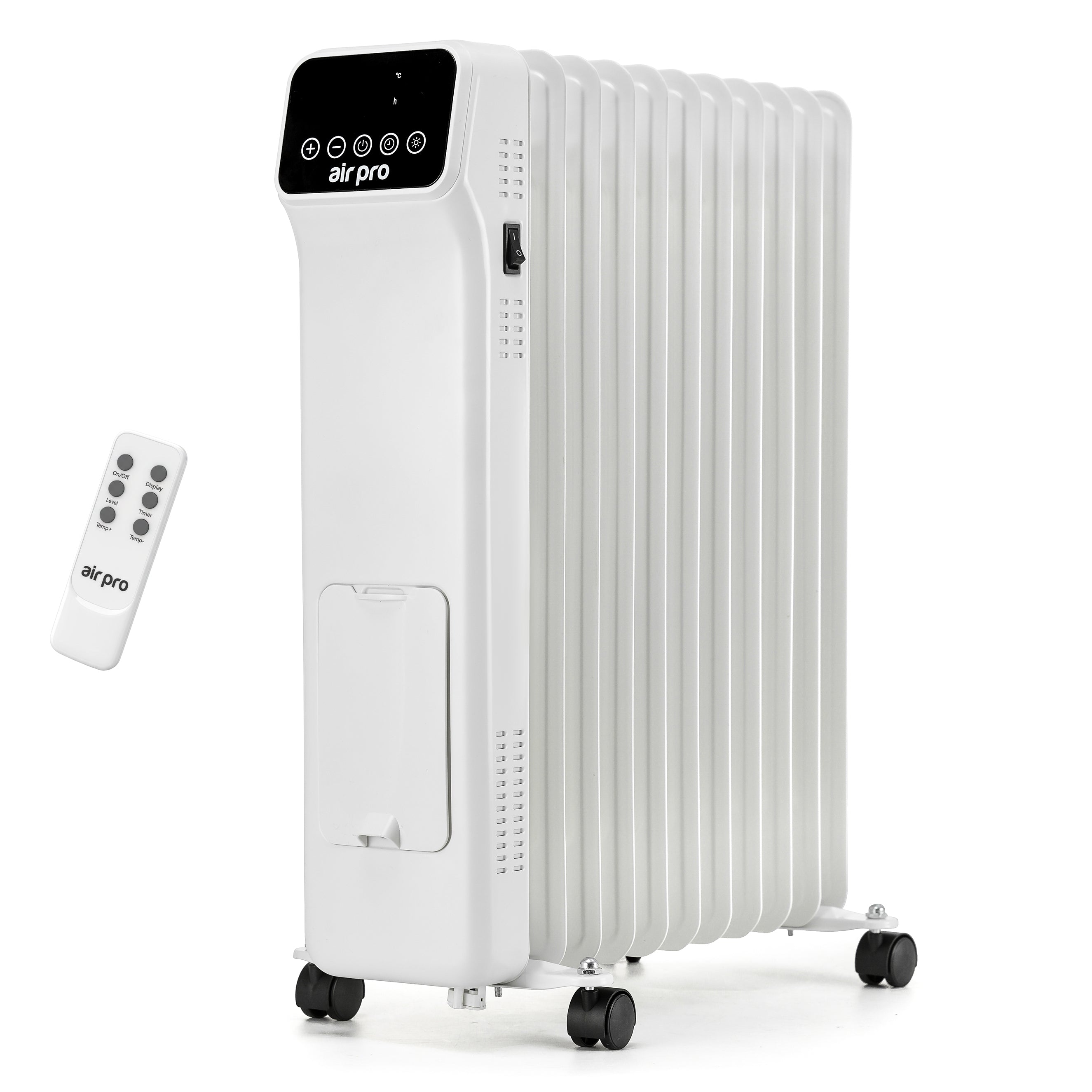 Oil-Filled Electric Radiator 2500W with Thermostat, 9 Hour Timer