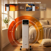 Oil-Filled Electric Radiator 2500W with Thermostat, 9 Hour Timer
