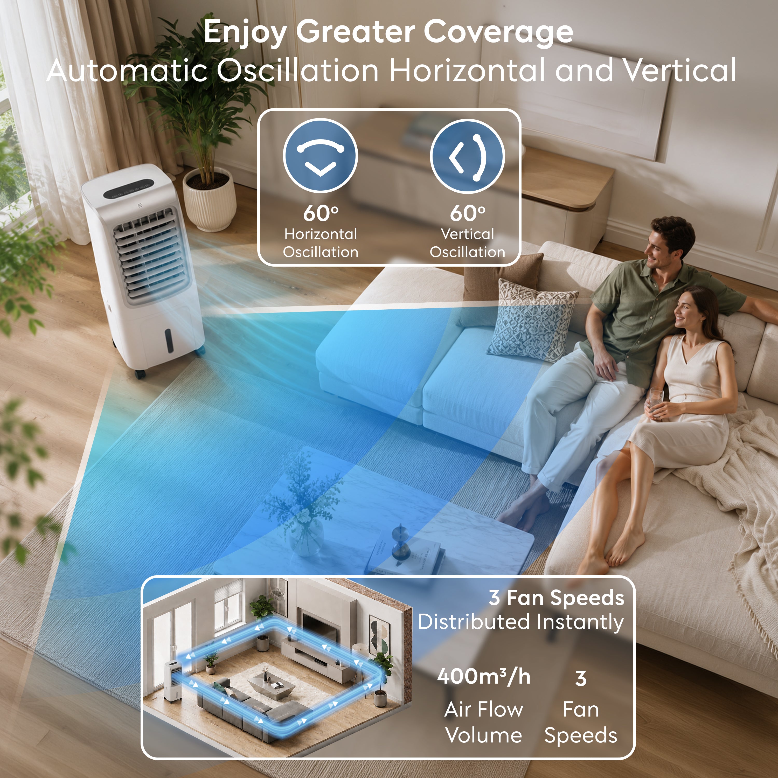 20L 3-in-1 Evaporative Air Cooler