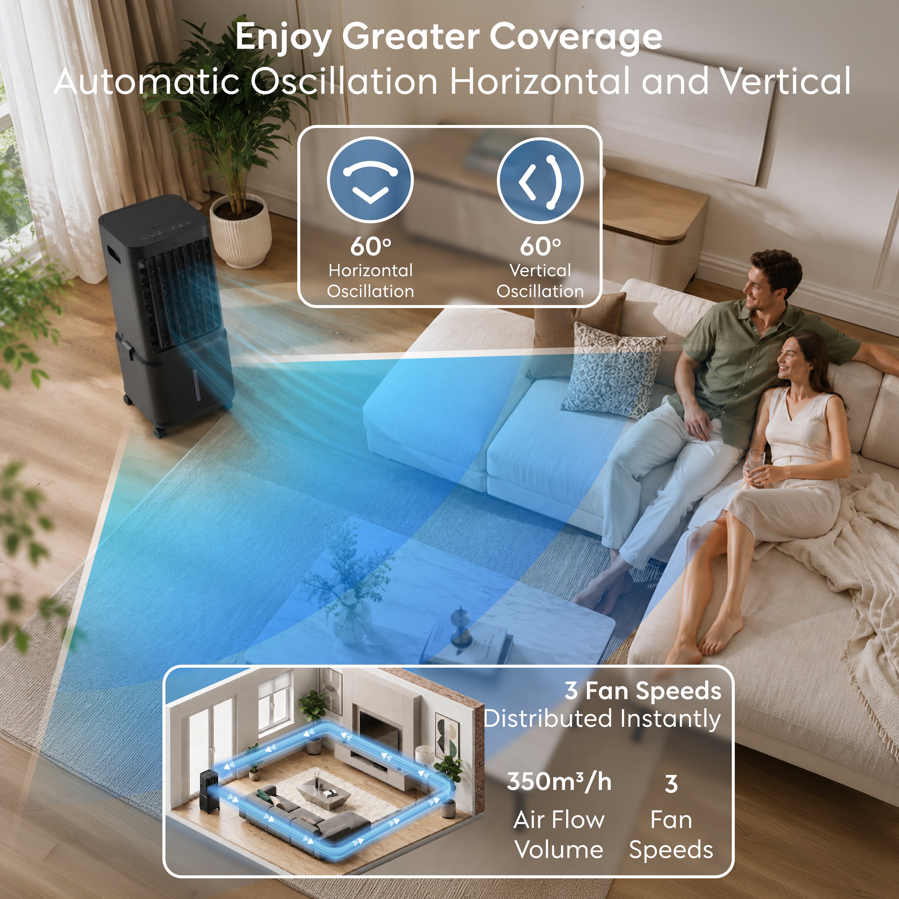 8L 3-in-1 Evaporative Air Cooler