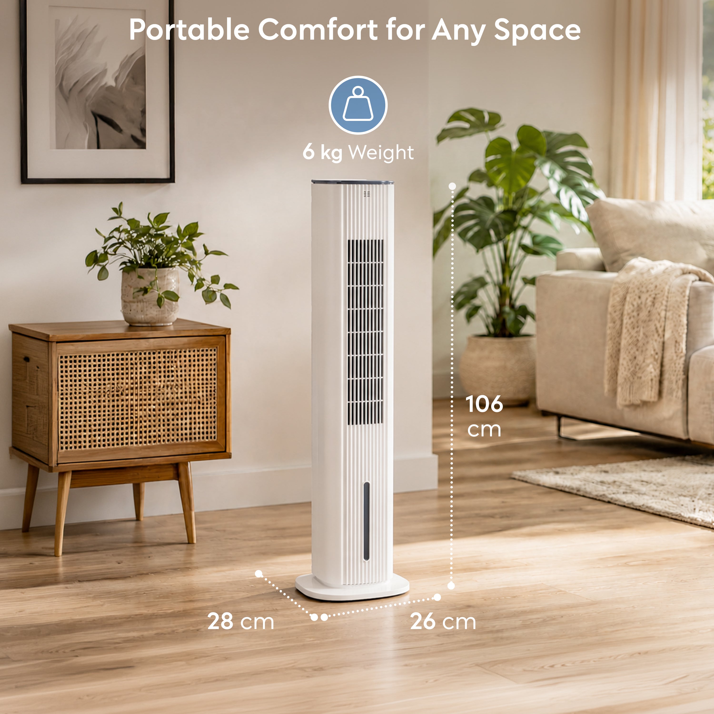 42" Tower Evaporative Air Cooler 6L