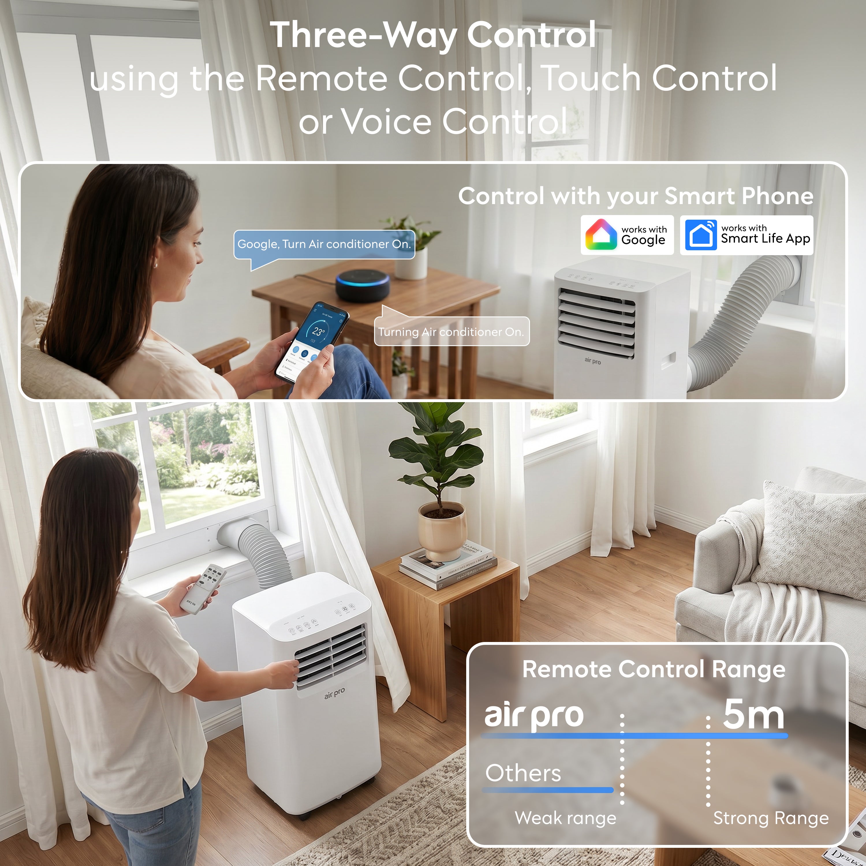 5,000 BTU 4-in-1 Mobile Air Conditioner (WiFi Enabled)