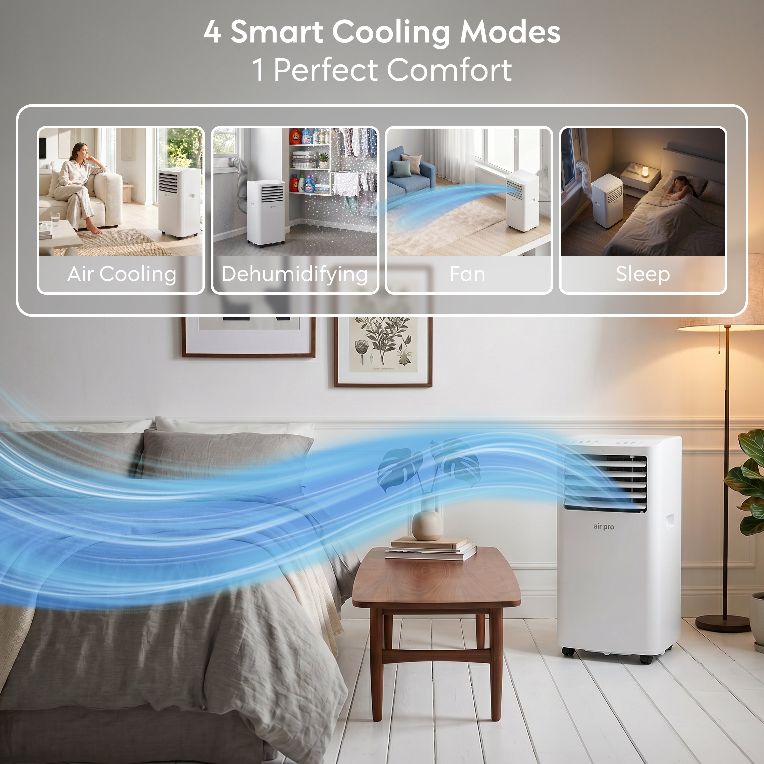 12,000 BTU 4-in-1 Mobile Air Conditioner (WiFi Enabled)