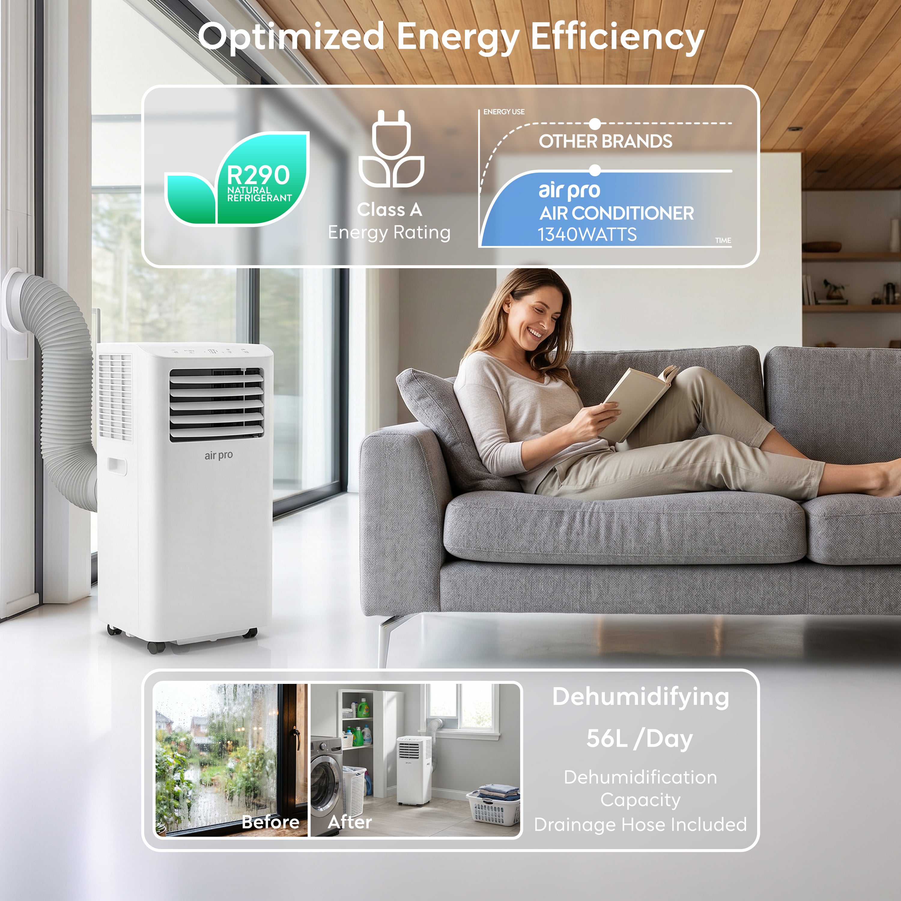 12,000 BTU 4-in-1 Mobile Air Conditioner (WiFi Enabled)
