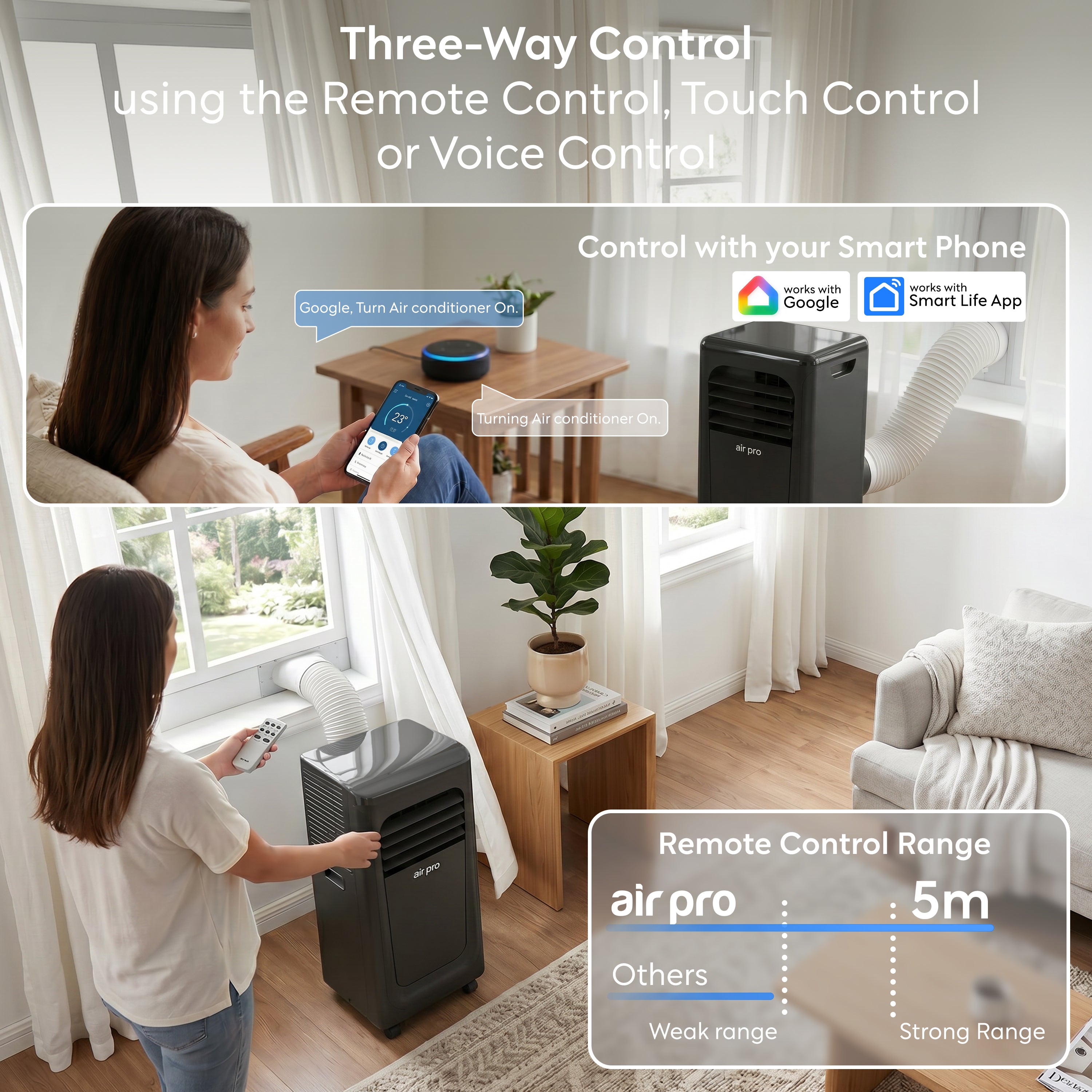 9,000 BTU 4-in-1 Mobile Air Conditioner (WiFi Enabled)