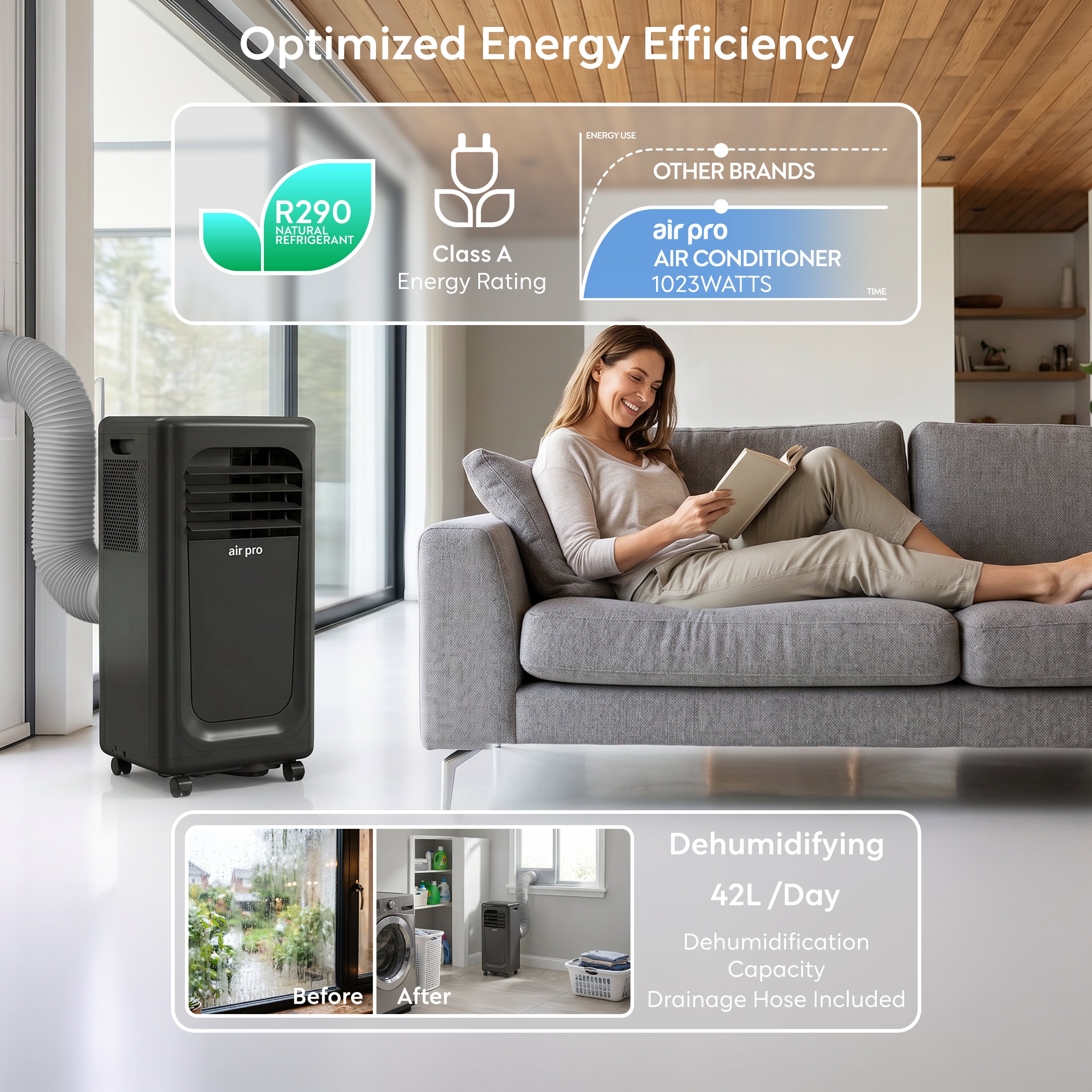9,000 BTU 4-in-1 Mobile Air Conditioner (WiFi Enabled)