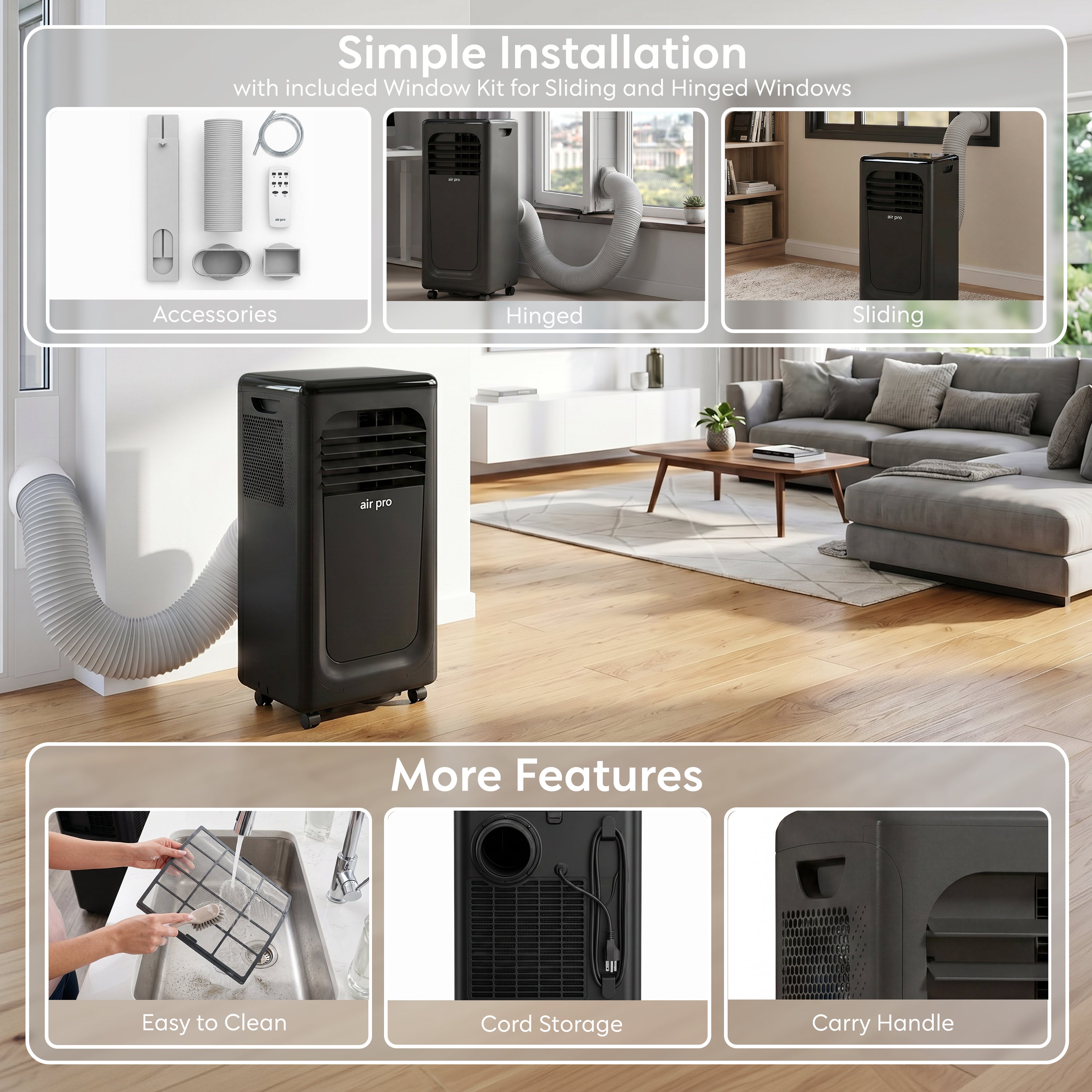 9,000 BTU 4-in-1 Mobile Air Conditioner (WiFi Enabled)
