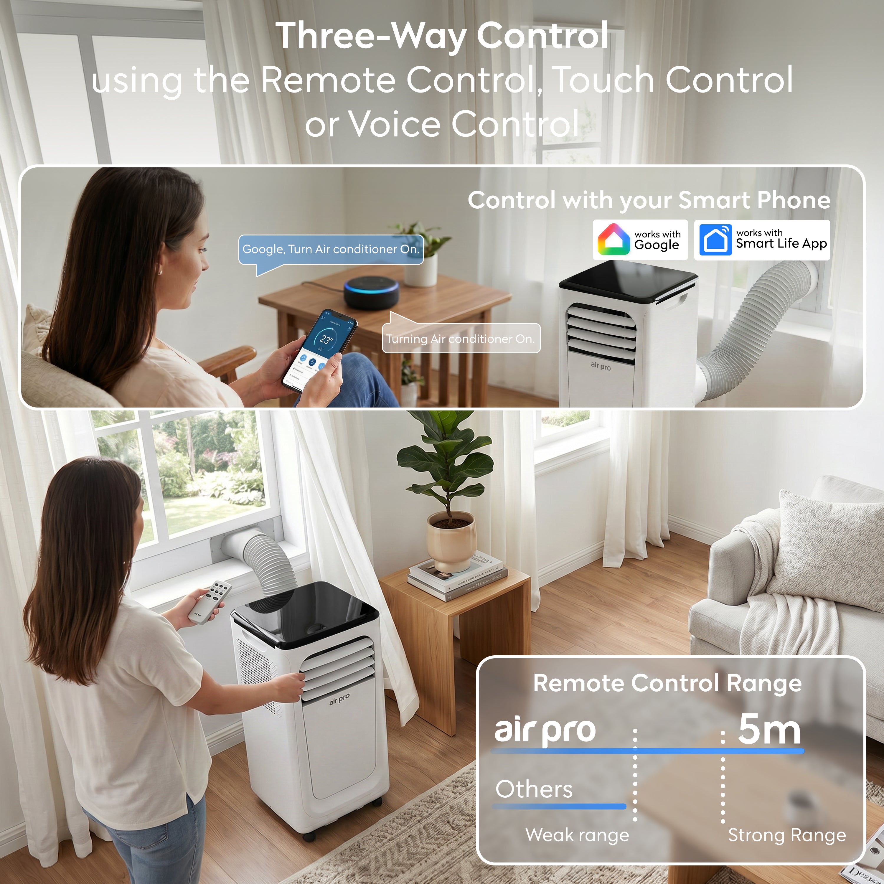9,000 BTU 4-in-1 Mobile Air Conditioner (WiFi Enabled)