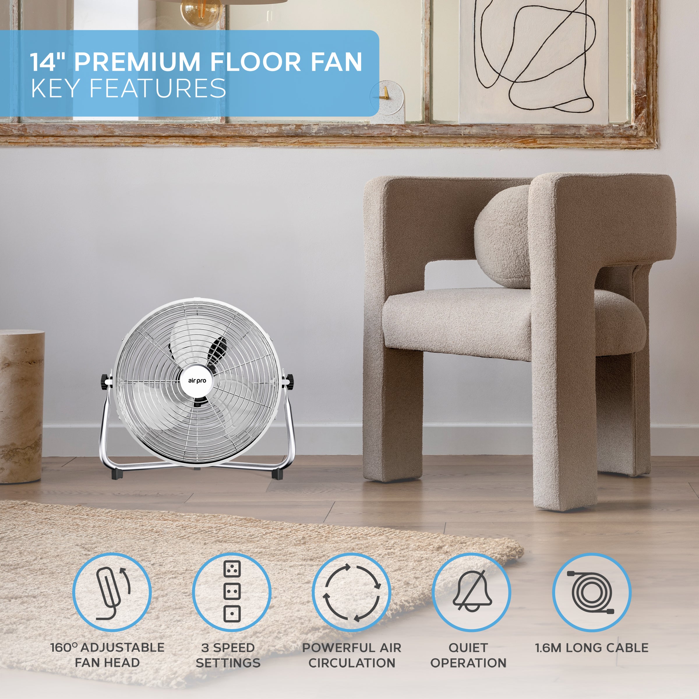 14" / 16" / 20" Circular Floor Fan