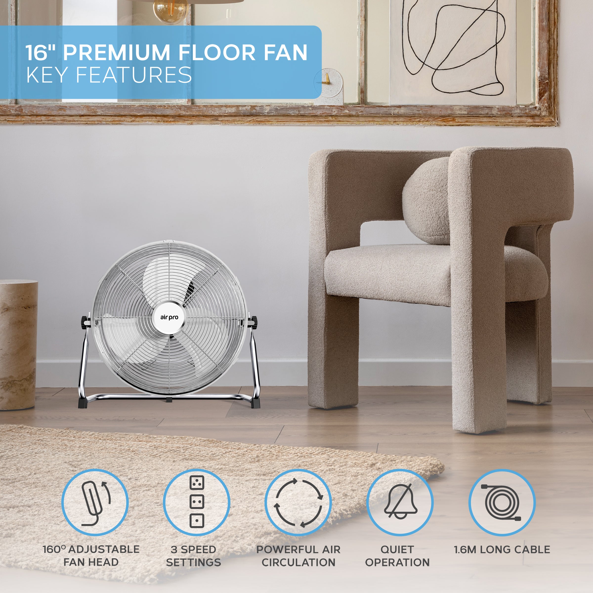 16" Circular Floor Fan