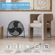 20" Circular Floor Fan