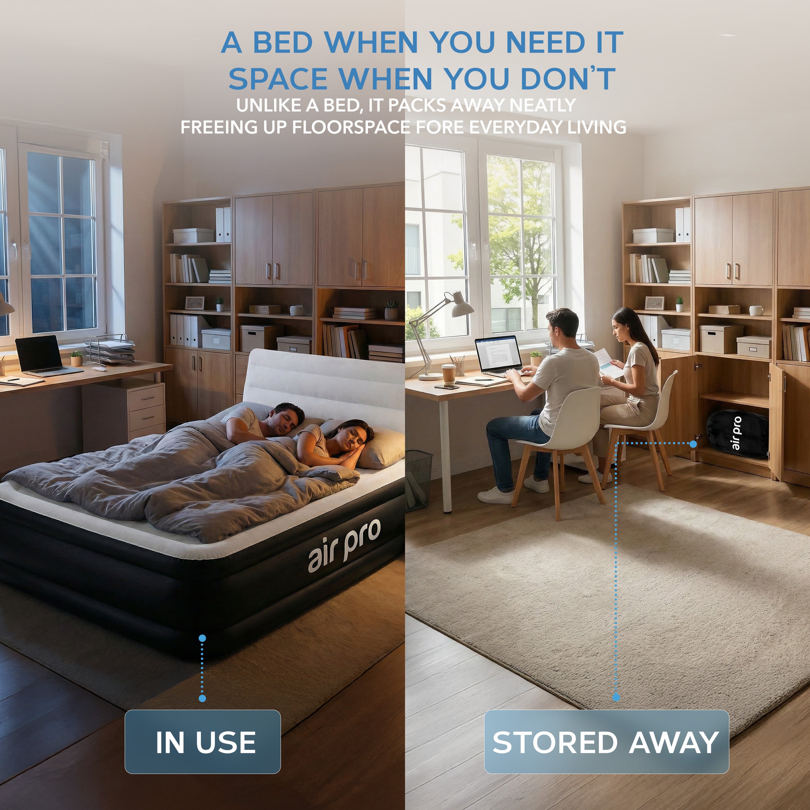 Inflatable Air Mattress with Headboard