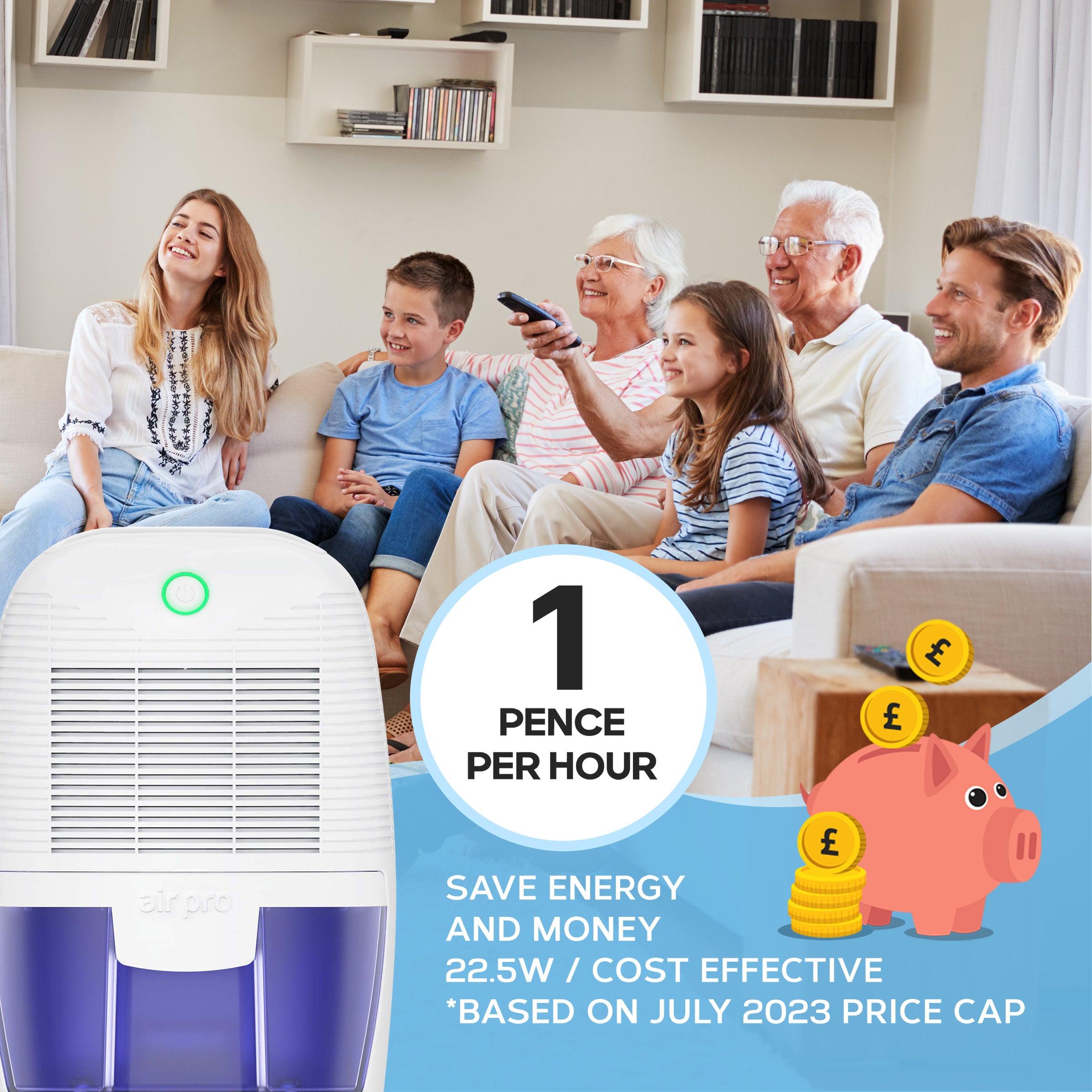 Compact Dehumidifier 600ml Water Tank