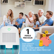 Compact Dehumidifier 600ml Water Tank