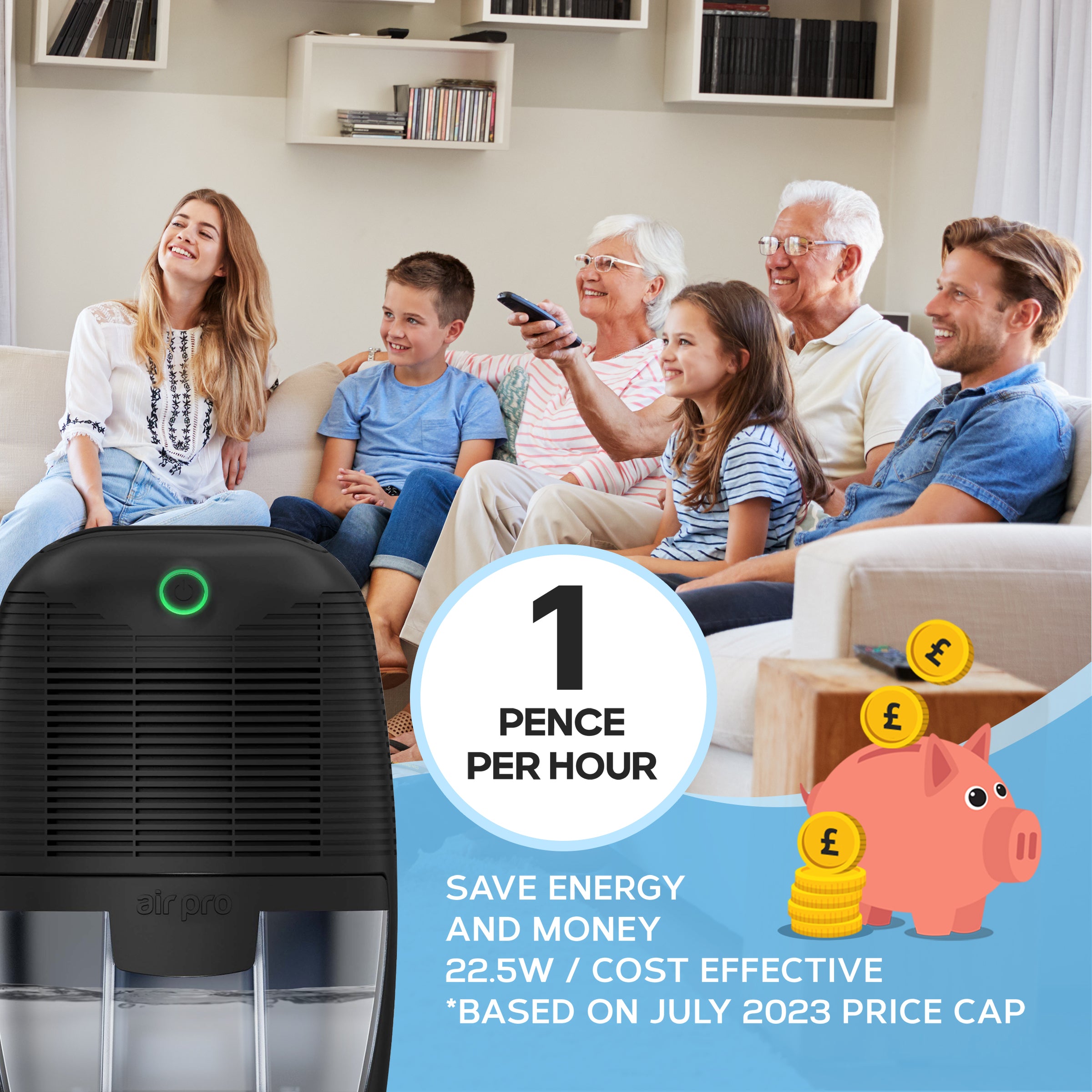 Compact Dehumidifier 600ml Water Tank