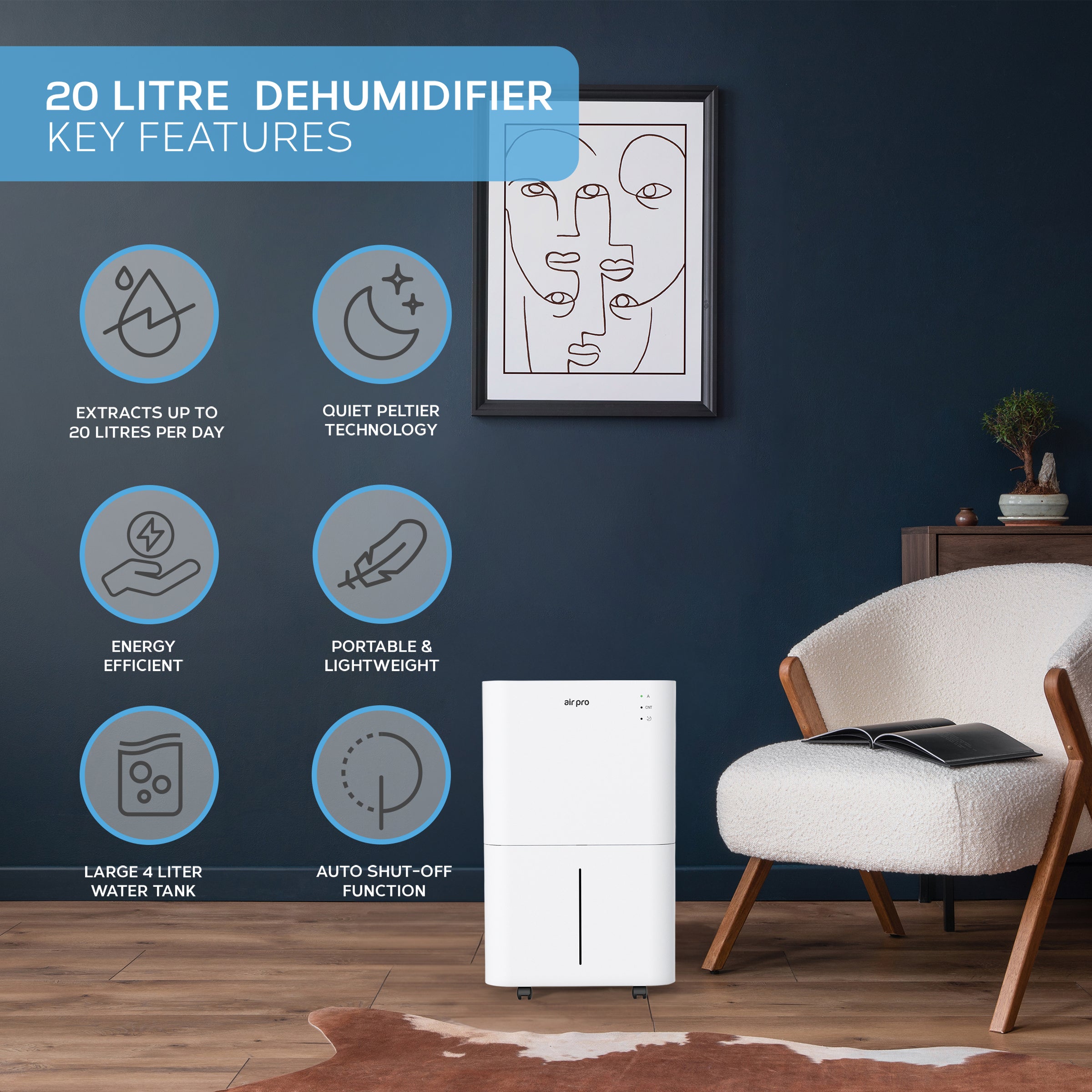 20L/Day Digital Dehumidifier (WiFi Enabled)