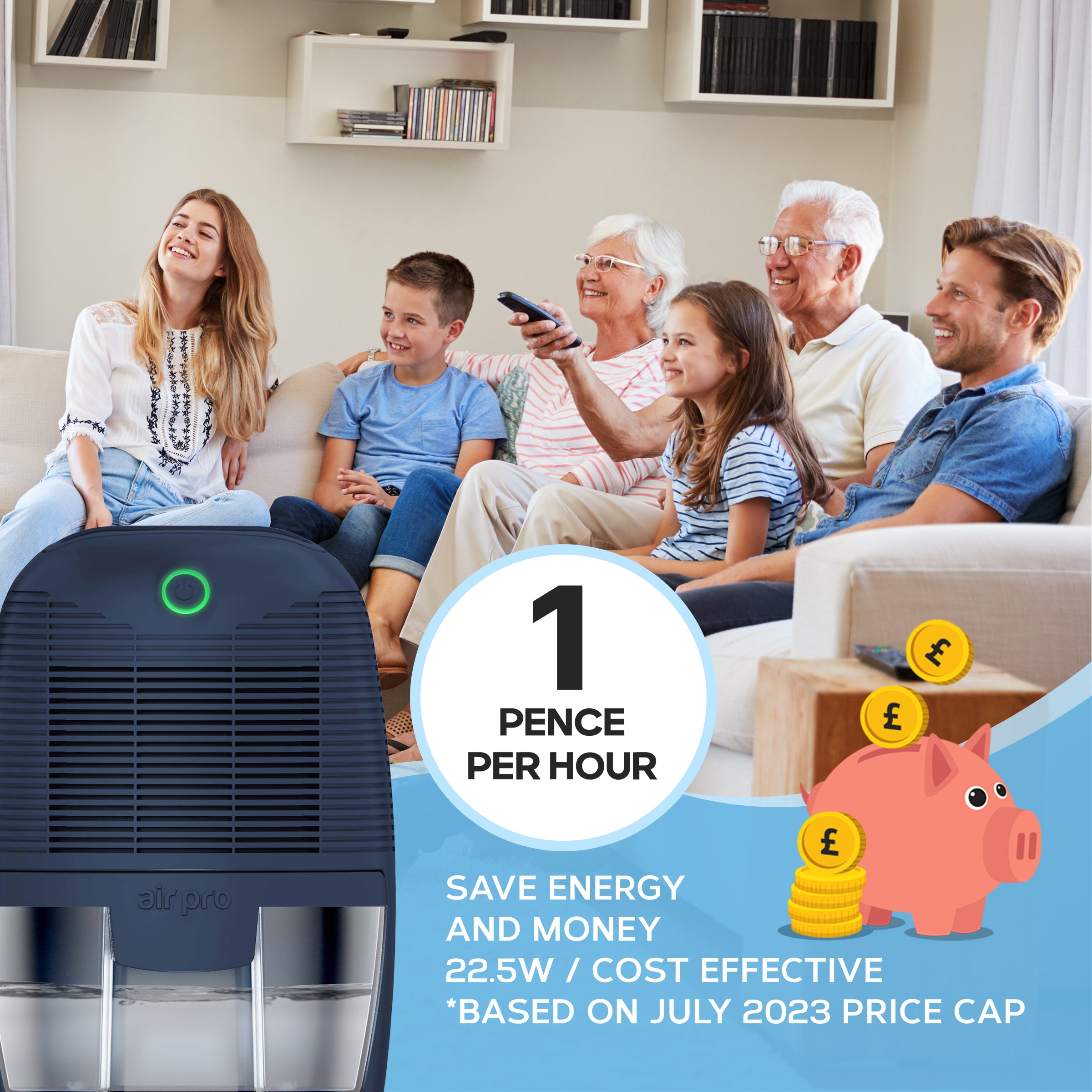 Compact Dehumidifier 600ml Water Tank