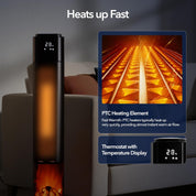 33" Tower Heater with LED Fireplace Effect 1000 / 2000W